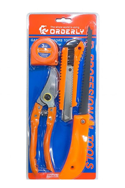 ORDERLY مجموعة أدوات مقص الحديقة 4 في 1 – مجموعة أدوات مقص الحديقة: مقص تقليم...