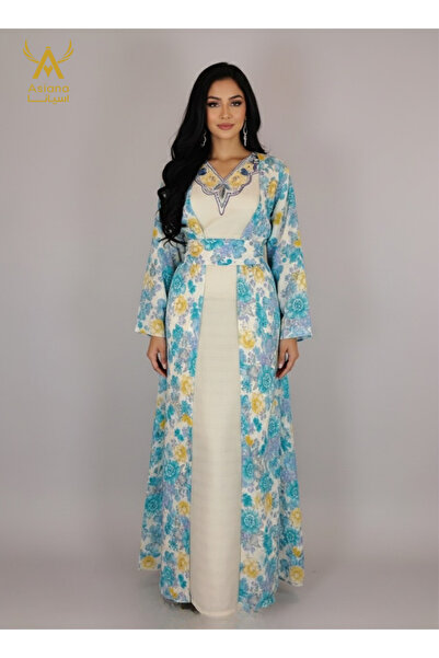ASIAN Luxury Jalabiya - Elegant women's jalabiya with floral print - Sophisti...