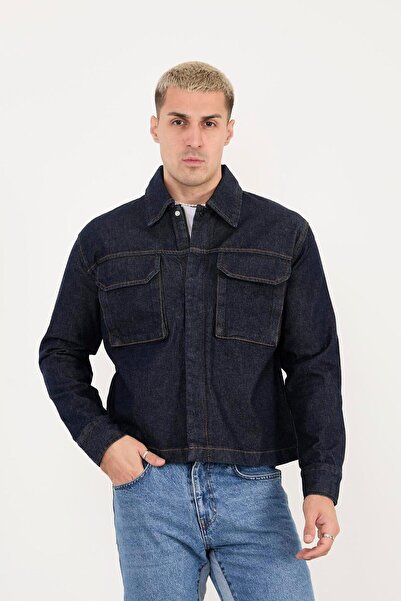 Rocqerx X-2030 Zippered Denim Jacket with Pocket Detail