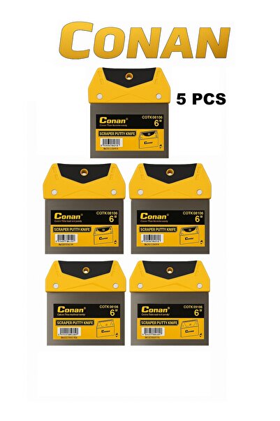 CONAN Set of 5 Putty Scraper Knives – Model COTK08106 – 6" Stainless Steel Bl...