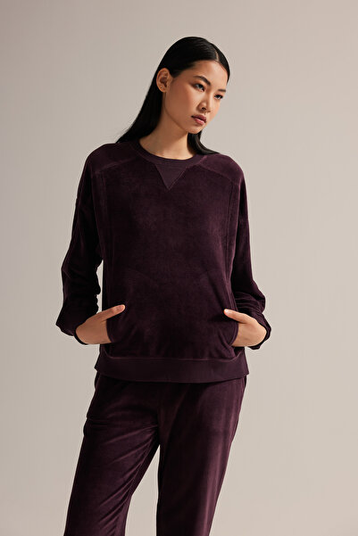 Hays Kadın Modal Kadife Cep Detaylı Sweatshirt