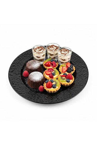 Generic Black dessert serving dish 1+1