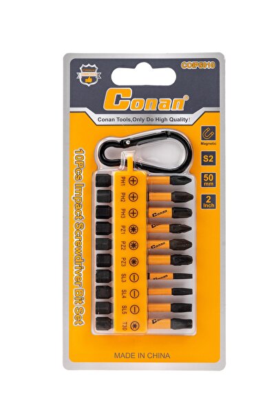 CONAN 10PCS Magnetic Impact Screwdriver Bit Set – 50mm S2 Steel | COIP5010