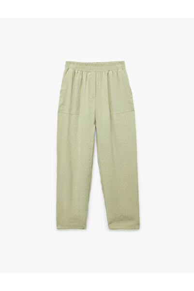 Koton Παντελόνι καρότο από βισκόζη με ελαστική μέση και τσέπες