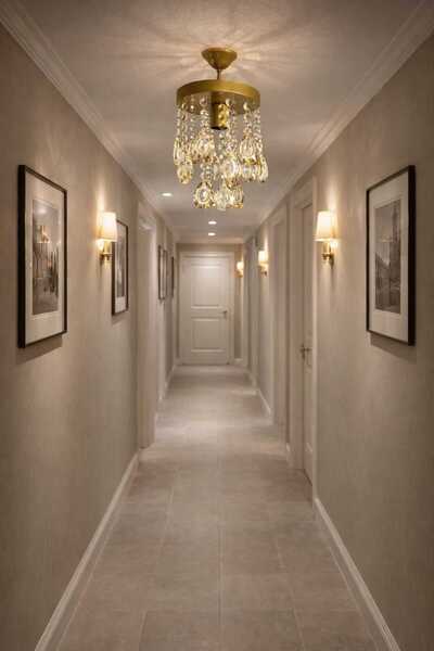 ABAJUR EVİM 20 cm kristal taşlı kasalı avize