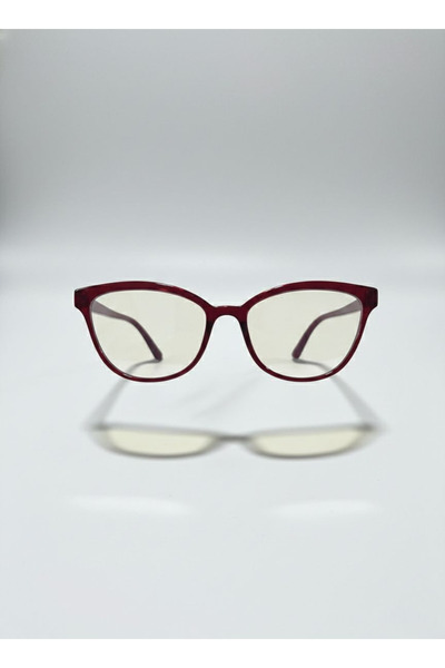 Angel Eyes Cat Eye Bordo Mavi Işık Korumalı Gözlük UV400 Korumalı