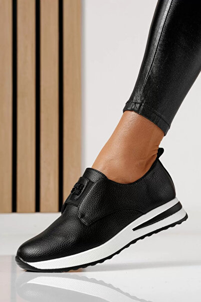 Zaira Pantofi casual dama negri din piele ecologica Lara #24200 - 39