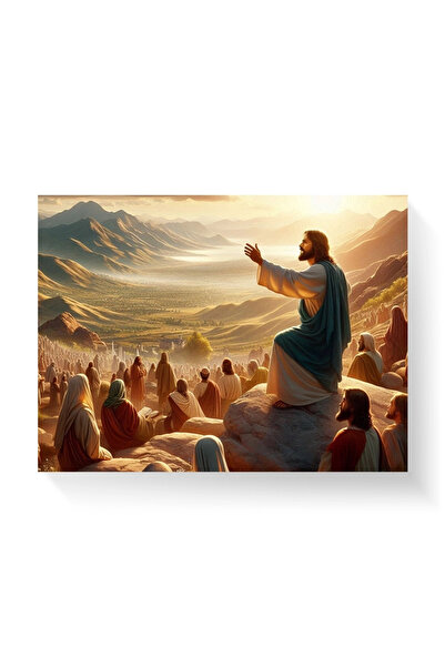 Printees Tablou - Predica de pe munte - Canvas pe șasiu