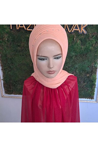 semahazırduvak Kavun İçi Simsiz Taş İşlemeli model hazır türban hazır şal abi...