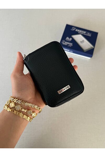 DERKON Moskov Zippered Genuine Leather Wallet