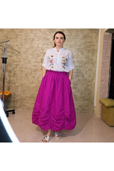 ihaoo WOMEN'S FUCHSIA SKIRT