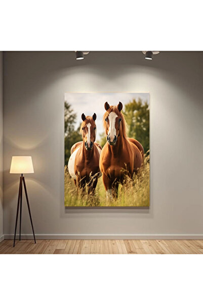 Printees Tablou - Cuplu de cai - Canvas pe șasiu