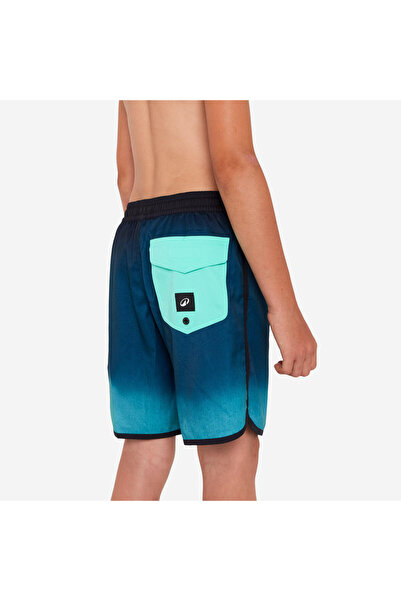 Decathlon Çocuk Uzun Deniz Şortu - Mavi/Siyah - 500