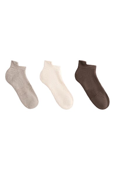 Oysho 3 pairs of cotton blend sports sneaker socks with heel tab