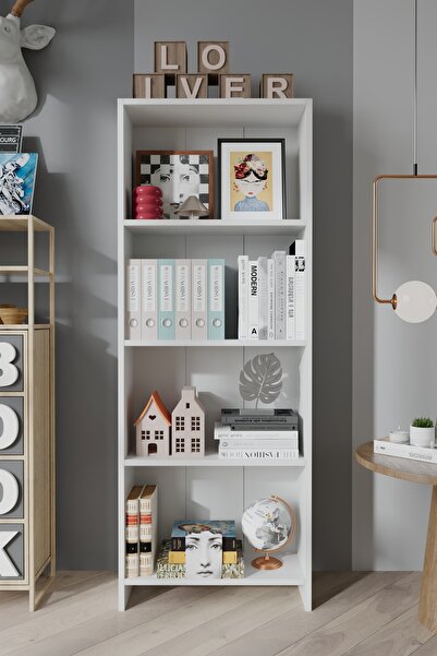 Remaks Sahra 5 Raflı Modern Kitaplık Çok Amaçlı Dekoratif Raf Ünitesi Ofis ve...