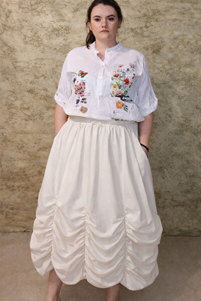 ihaoo WOMEN'S WHITE SKIRT