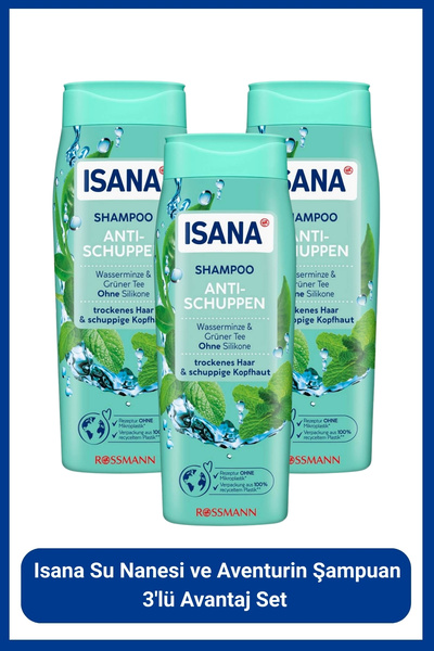 ISANA Su Nanesi ve Aventurin Şampuan 3'lü Avantaj Set