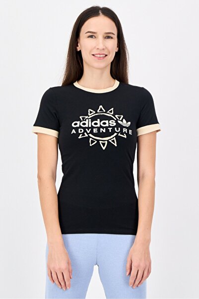 adidas Women Sportswear Fit Short Sleeve Outdoor Top, Black