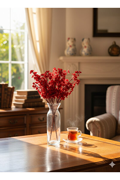 YASİMA 1 قطعة زهرة اللوز الأحمر للديكور المنزلي الخاص