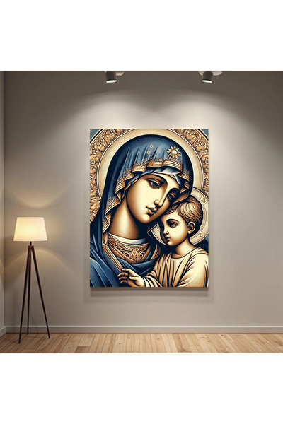 Printees Icoană - Maria și Copilul Sfânt - Canvas pe șasiu