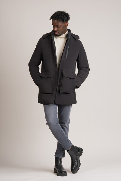 FBI Regular Fit Detachable Hood Waterproof Comfortable Thermal Coat