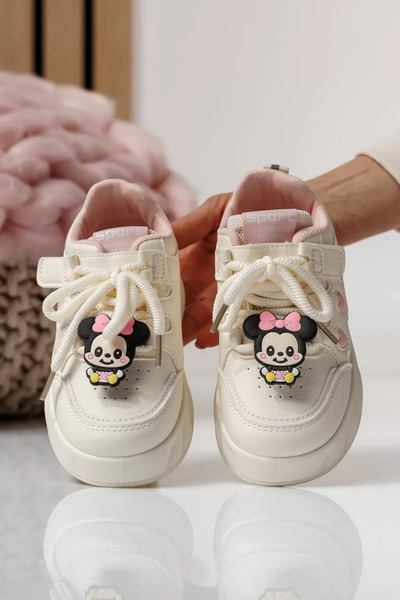 Zaira White children's sneakers made of eco-leather Aylin #24009 - 30