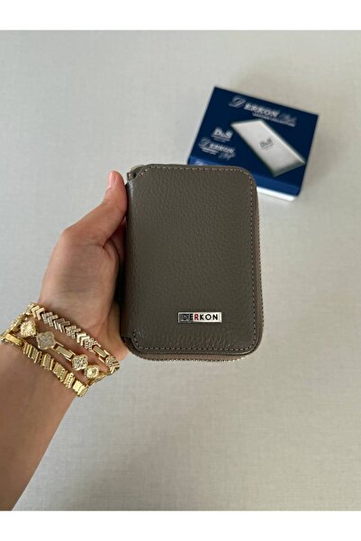 DERKON Moskov Zippered Genuine Leather Wallet