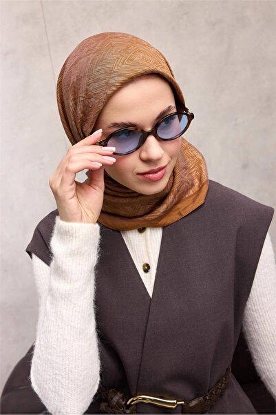 Silk Home Viscose Velora Scarf Four Seasons Labyrinth Pattern Narcissus 90X90