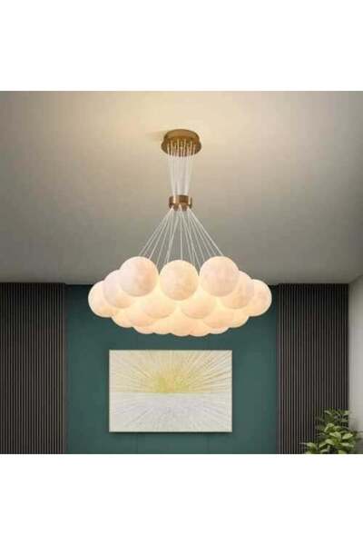 GENERAL Modern Hanging Ceiling Chandelier Moon Light Balls - Two Colors Gold ...