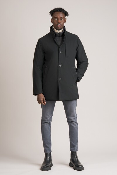 FBI Regular Fit Mock Neck Button Waterproof Comfortable Thermal Coat