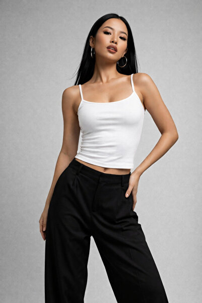 Rich Women's White Strappy Crop Athlete