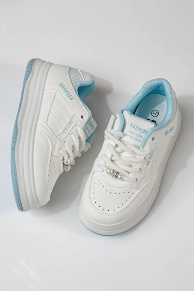 Zaira Μπλε παιδικά πάνινα παπούτσια από οικολογικό δέρμα Asena #24026 - 36