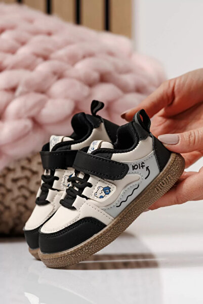 Zaira Μαύρα παιδικά πάνινα παπούτσια από οικολογικό δέρμα Adda #24017 - 20