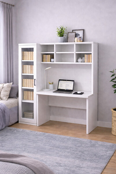 Setay Çalışma Masası, Merisa Çalışma Masası, Cam Kapaklı Kitaplık