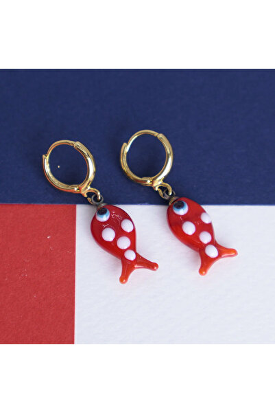B Design jewelry Murano Red Fish Earrings