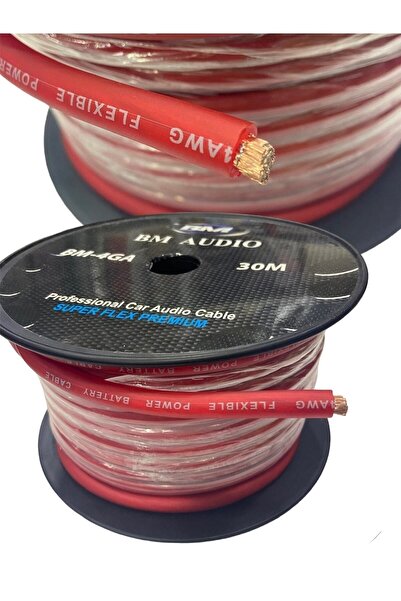 bm audio BM-4ga 4Ga 30 Metre Amfi Tesisat Güç Kablosu Profesyonel Seri Power ...