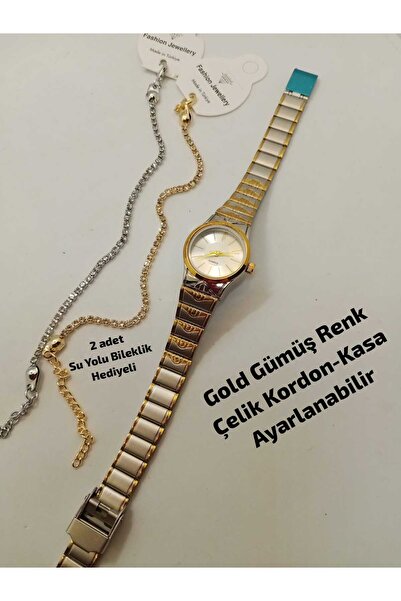 Brality Mini Tasarım Vintage Retro Model- Gold_Gümüş Renk Çelik Kordon Kasa- ...