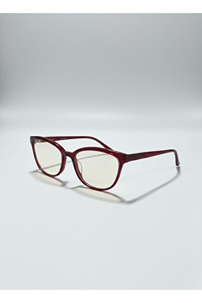 Angel Eyes Cat Eye Bordo Mavi Işık Korumalı Gözlük UV400 Korumalı