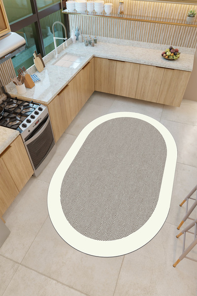 THEMODERNHANE Dijital Baskılı Yıkanabilir Kaymaz Tabanlı Dekoratif Salon Mutf...