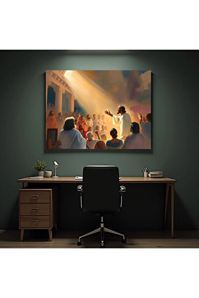 Printees Tablou - Predică la templu - Canvas pe șasiu