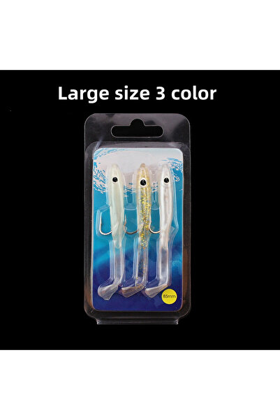Choice مجموعة طعوم صيد جديدة كبيرة بثلاثة ألوان، 3 قطع، 5.5 سم و8 سم، طعم صنا...