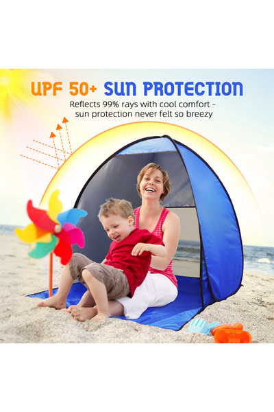 Choice خيمة شاطئية قابلة للطي بلون أزرق محيطي، مظلة شمسية للتخييم الصيفي - حم...