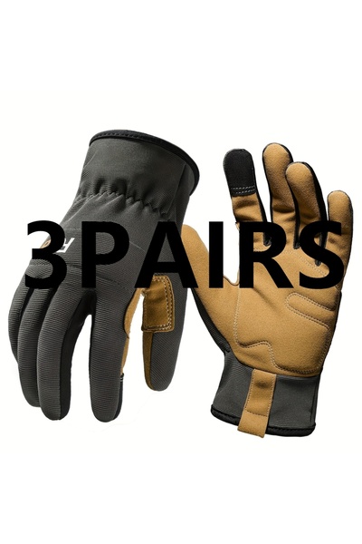 Choice قفازات عمل للرجال والنساء، 3 أزواج (3 أزواج) - خفيفة الوزن، مناسبة للم...