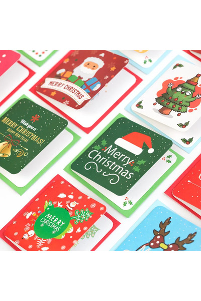 Choice 24pcs 24 Pcs/lot Christmas Greeting Card Mini Blessing Card Envelope H...
