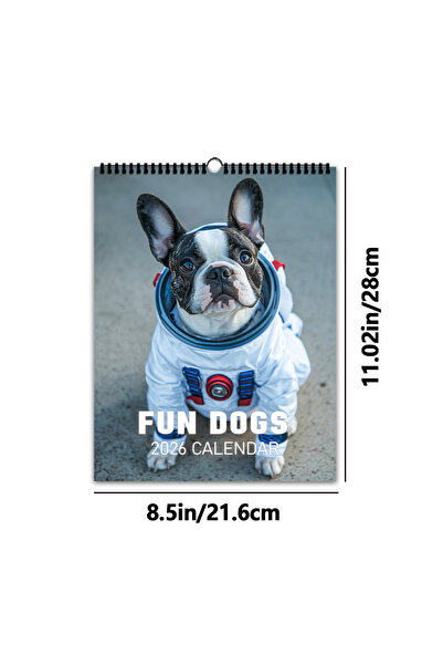 Choice 1pc 1pc 2026 Hanging Calendar, Funny Dog Design, 12 Unique Designs Per...