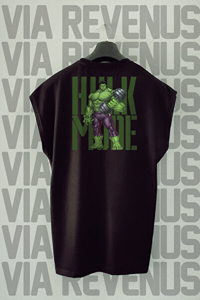 Vordevia Hulk Mode Back cu imprimeu Zero Sleeve bumbac 100% Sport tricou