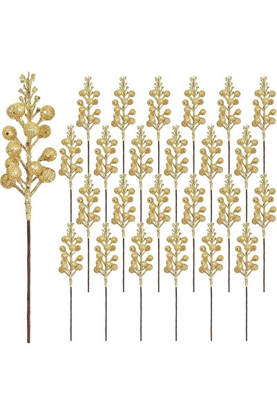 Choice 10pcs Gold 10pcs Christmas Decoration Artificial Berry Bouquet Xmas Tr...