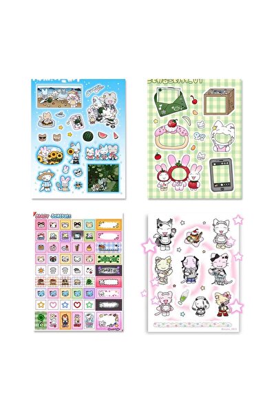 Choice3 جميع ملصقات القطط الصغيرة (4 قطع) - الإصدار الثاني - أرسين - ملصقات ك...