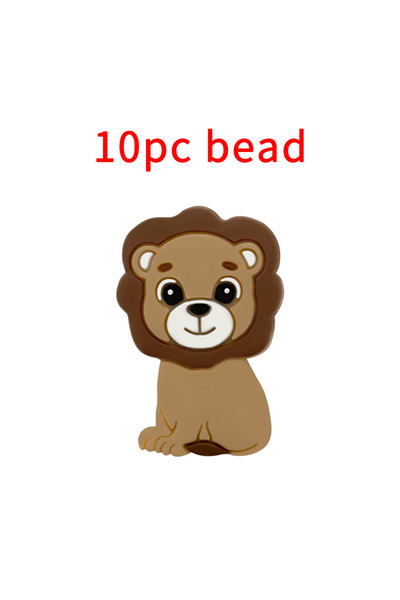 Choice 10pcs bead 1/3/10pcs Lion Baby Silicone Teether Beads Toy DIY Pacifier...