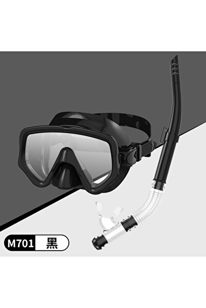 Choice طقم قناع غطس أسود للبالغين، مصنوع من زجاج مقوى، معدات غطس بانورامية اح...